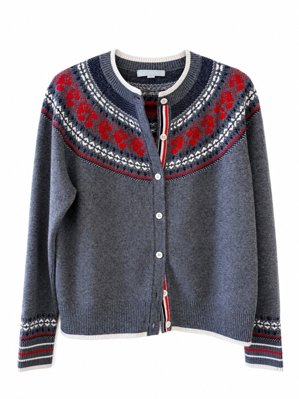 The Rumere Rose Icelandic Fair Isle Wool Cardigan Size 42